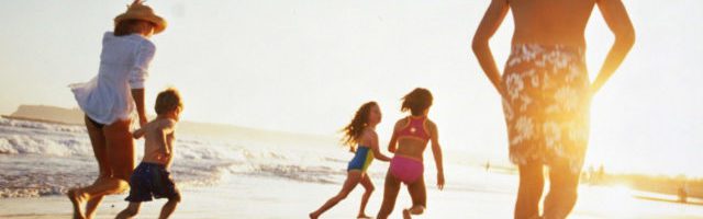 happy family on a beach